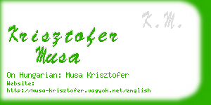 krisztofer musa business card